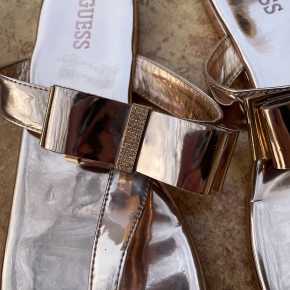 Guess Rose Gold Sandals with Bow - Picture 3 of 15